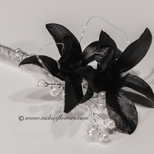 Black Orchid Prom Corsage or Boutonniere Vickie's Flowers, Brighton Co Florist